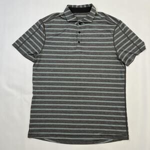 Lululemon Polo Shirt Mens XL Striped Athletic Golf Lightweight Performance Top